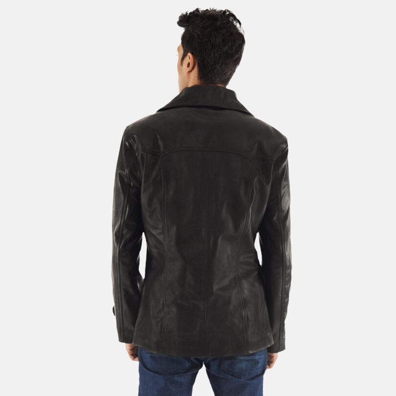 Men's Leo Black Leather Coat