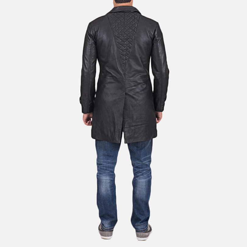 Men's Infinity Black Leather Coat