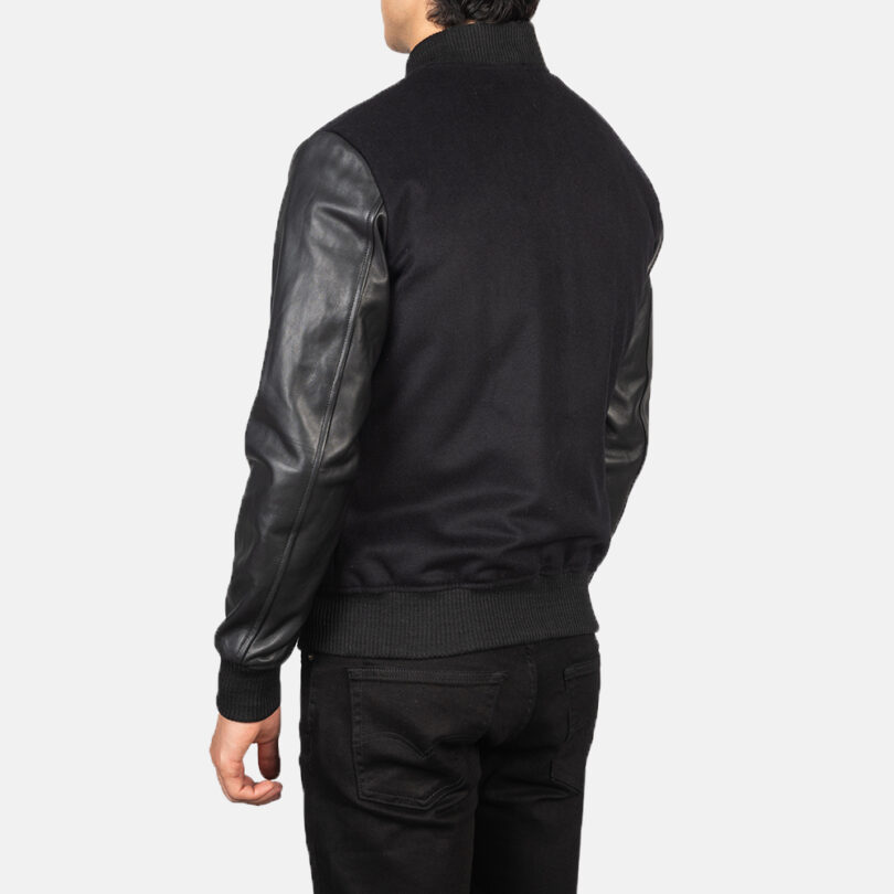 Men's Black Hybrid Varsity Jacket