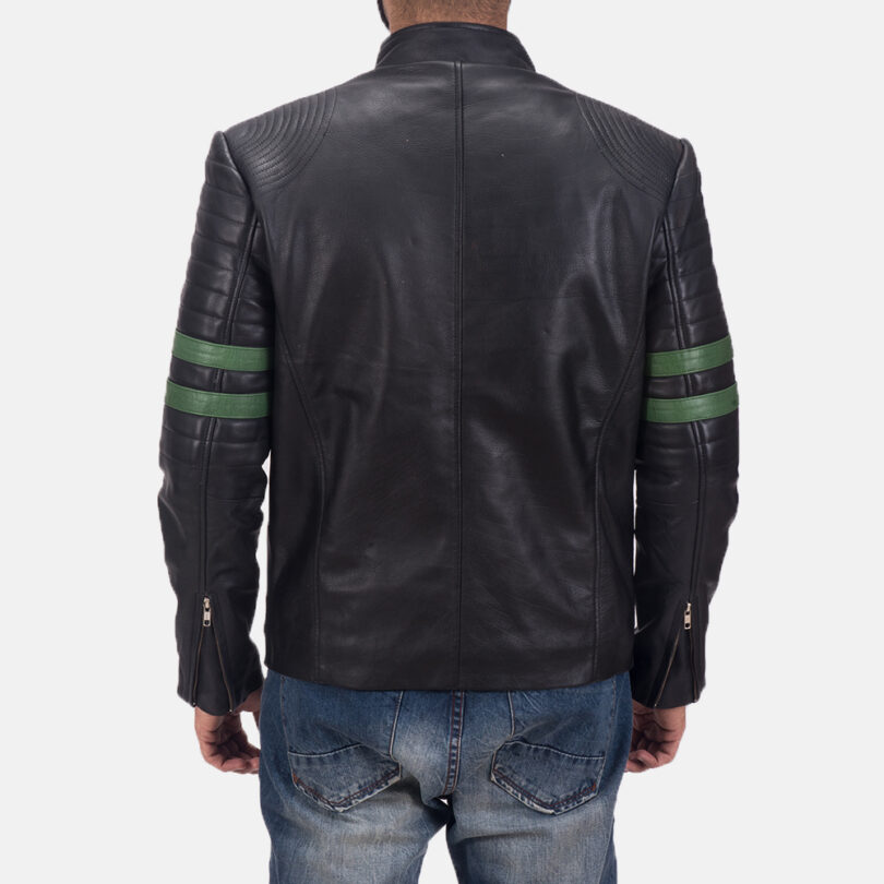 Men's Trooper Black Biker Leather Jacket