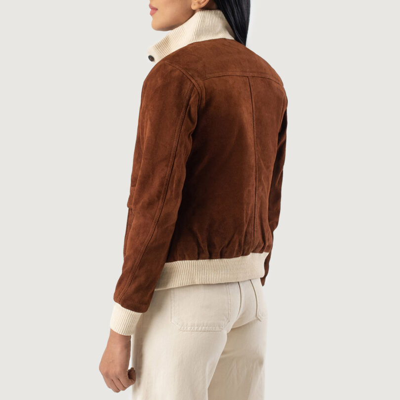 Women's Suede Casual Bomber Jacket