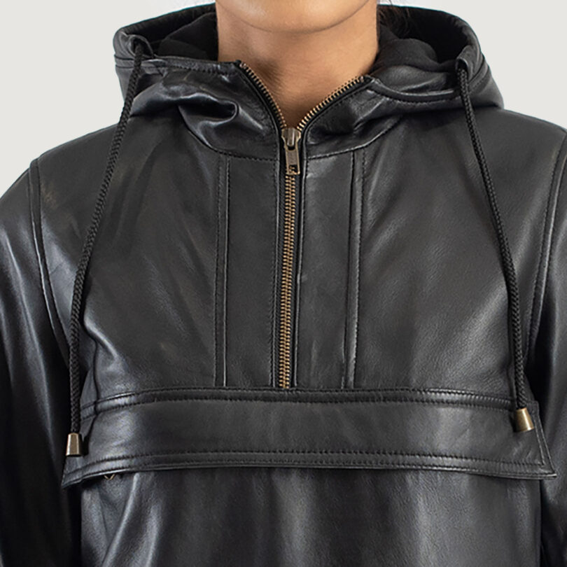 Women's Black Hooded Bomber Jacket