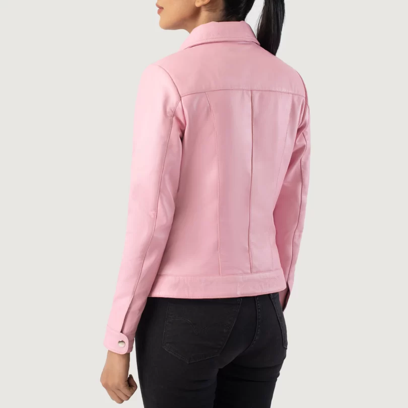 Women's Pink Classic Leather Jacket