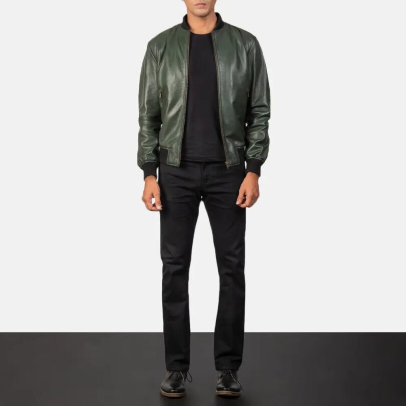 Men's Green Racing Bomber Jacket, men's jacket, men's leather jacket, leather jacket, racing jacket, men's racing jacket,green jacket, green racing jacket, men's bomber jacket,men's racing bomber jacket, outjacket